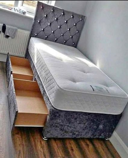 New Divan Beds Instock. All Sizes Available. All Colours Available.. Drawers Option Available. Tufted Memory Foam Mattresses Available