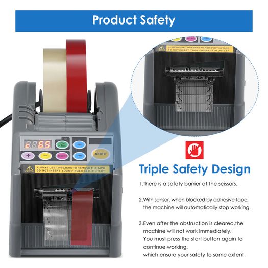 BRAND NEW Upgraded Automatic Tape Dispenser Electric 6-60mm Applicable Tape Width Adhesive Cutter Packaging Machine 220V/110V