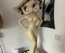 Large Vintage Style Betty Boop Figurine  Cream and Gold Dress and Hat