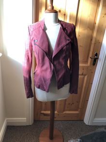 Ladies Biker Jacket, Lightweight Faux Leather Jacket
