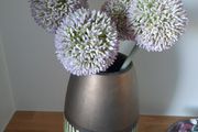 Green and bronze coloured ceramic vase