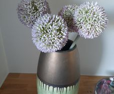 Green and bronze coloured ceramic vase