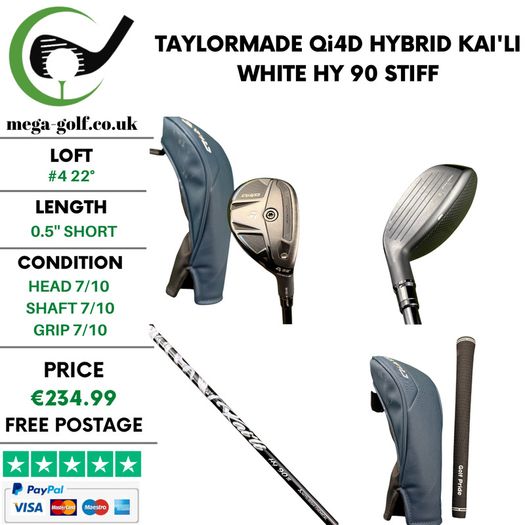 Taylormade Qi4D Hybrid / #4 22 Degree / Kai'li White HY 90 Stiff