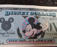 Disney Dollar 1989 with envelope  RARE
