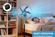 High-Speed Oscillating Floor Fan - 3 Speeds - 45 cm