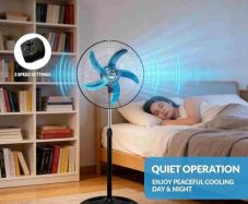 High-Speed Oscillating Floor Fan - 3 Speeds - 45 cm