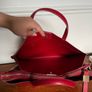 Zara Red Faux Leather Tote handbag Size M Image 3