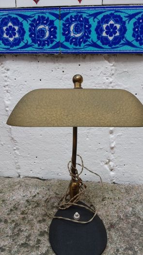 Vintage solid brass Table Desk lamp Metal top