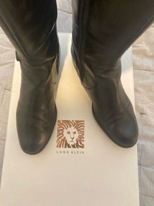 ladies black leather knee high boots