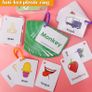 Flash Cards for Toddlers Educational Flash Cards 4 Pack Preschool Learning Flash Cards with Animals, Fruits, Transportation, Body Parts Waterproof Baby Flashcards for 2-6 Year Olds Image 6