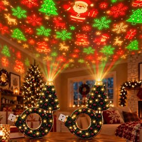Christmas Tree Projector Night Light 6 Scenes 2 Pack