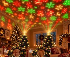 Christmas Projector Night Light USB Plug and Play 2PCS