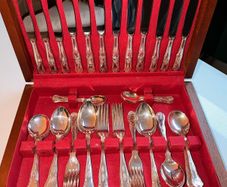 Newbridge Sterling Silver Cutlery Set with Wooden Case