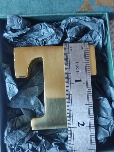 Initial T brass paperweight
