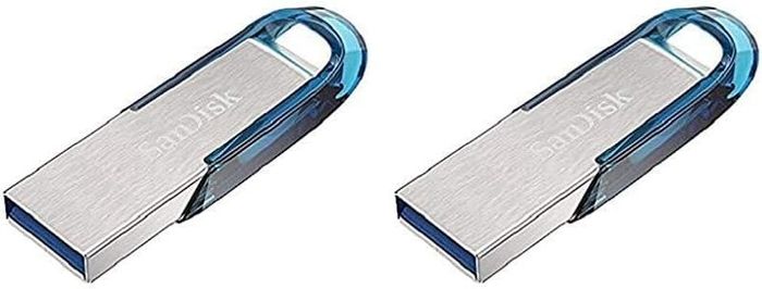 SanDisk Ultra Flair 64 GB USB 3.0 Flash Drive, Upto 150MB/s read - Blue (Pack of 2)