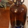 A Large Antique Scottish Amber Glass Demijohn 1920s UGB Image 4