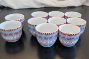 PiP Studio Porcelain Floral Egg Cups Set of 10