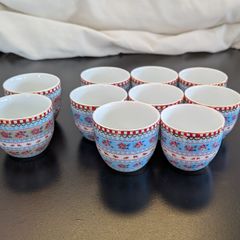 PiP Studio Porcelain Floral Egg Cups Set of 10
