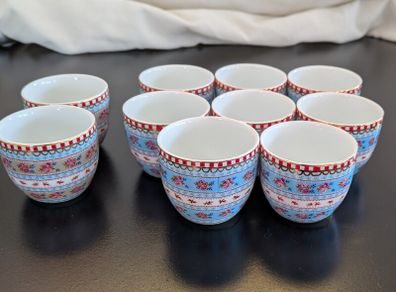 PiP Studio Porcelain Floral Egg Cups Set of 10