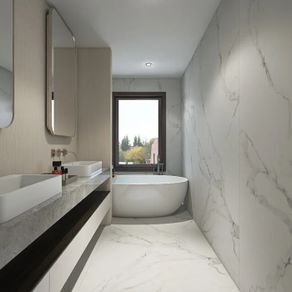 Statuario Belgia Marble-Effect Matt Porcelain Tile 240x120cm