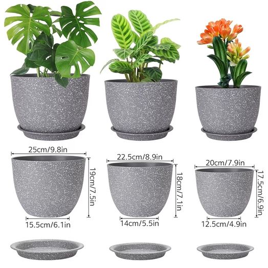 Large plastic plant pots