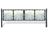 Black Double Door Fence Gate 300 x 125 cm