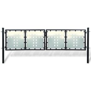 Black Double Door Fence Gate 300 x 125 cm