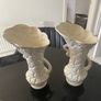 Reduced Pair of antique English Ewers  or vases  with embossed floral designs Image 2