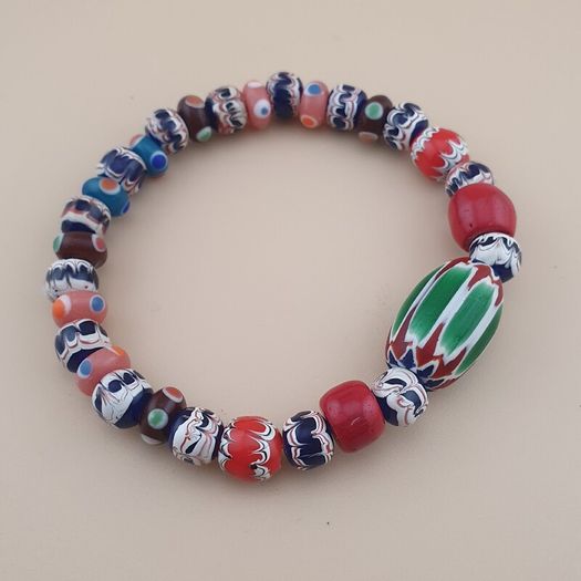 Vintage Venetian Style mix Glass Bead Bracelet