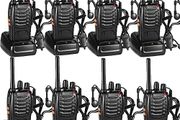 8 Pack 88E Long Range Walkie Talkie USB Rechargeable 16CH Walky Talky Radio with Earpieces and LED Light Voice Prompt for Field Survival Biking and Hiking