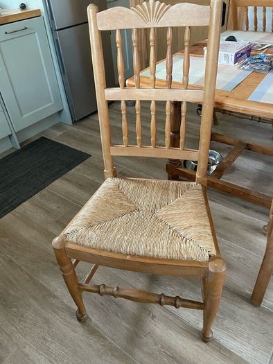 4 Solid Oak vintage dining chairs