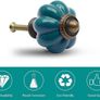 SALE | 12 Pack Ceramic Door Knobs Teal Drawer Knobs, Pumpkin Ceramic Knobs Vintage Cupboard Knobs with Mounting Screws, Antique Wardrobe Pull Handles Kitchen Cabinet Knobs for Dresser Image 5