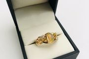 14ct Yellow Gold Opal &amp; Diamond Ring