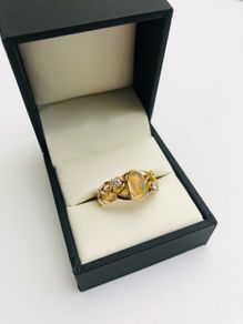 14ct Yellow Gold Opal & Diamond Ring