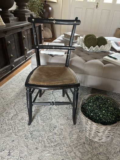 Hitchcock chair ebonised