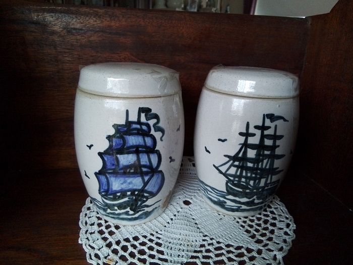 Two Lidded Spice Jars