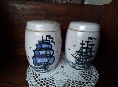 Two Lidded Spice Jars