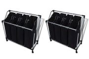 Laundry Sorters with Bags 2 pcs Black and Grey