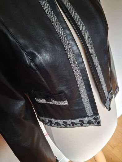 Glamerous Joseph Ribkoff Faux Leather Embellished Jacket 10