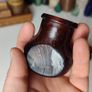 143 - Set of 4 Vintage 2oz Bovril Dark Brown Glass Embossed Letters Collectible Decorative Jars Image 3
