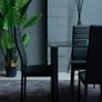 Modern Glass Dining Table Set Seats 6, black Image 4
