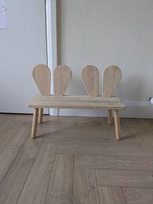 Toddler/Kids Bunny Bench - Pine Wood