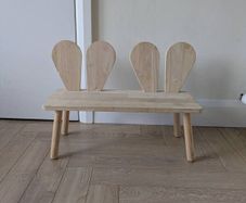 Toddler/Kids Bunny Bench - Pine Wood