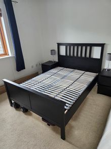 IKEA Hemnes Black-Brown Double Bed Frame