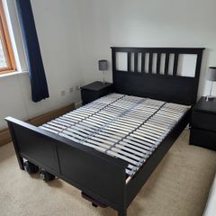 IKEA Hemnes Black-Brown Double Bed Frame