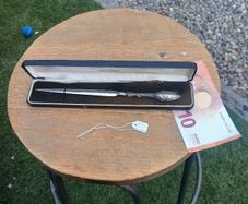 Silver handle letter opener, with original box. D18 Post 8e