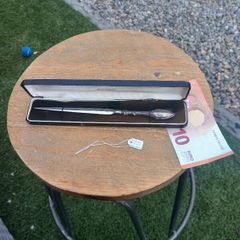 Silver handle letter opener, with original box. D18 Post 8e