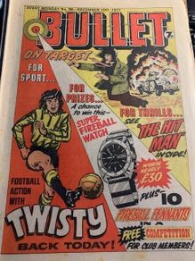 Bullet Comic x 10 Issues 51,55,56, 60,61,75,96,97,98,99  Running intermittently from -Jan 29th 1977- Dec 31st 1977-DC Thompson-Vintage UK Comics
