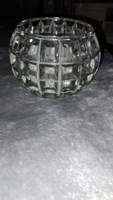 Glass-cut Round Heavy Tealight Candle Holder