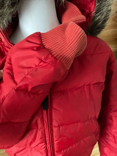 Puffer bomber jacket Polo Jeans Ralph Lauren Down Feather Warm Winter puffer Jacket with Removable Hood red size S